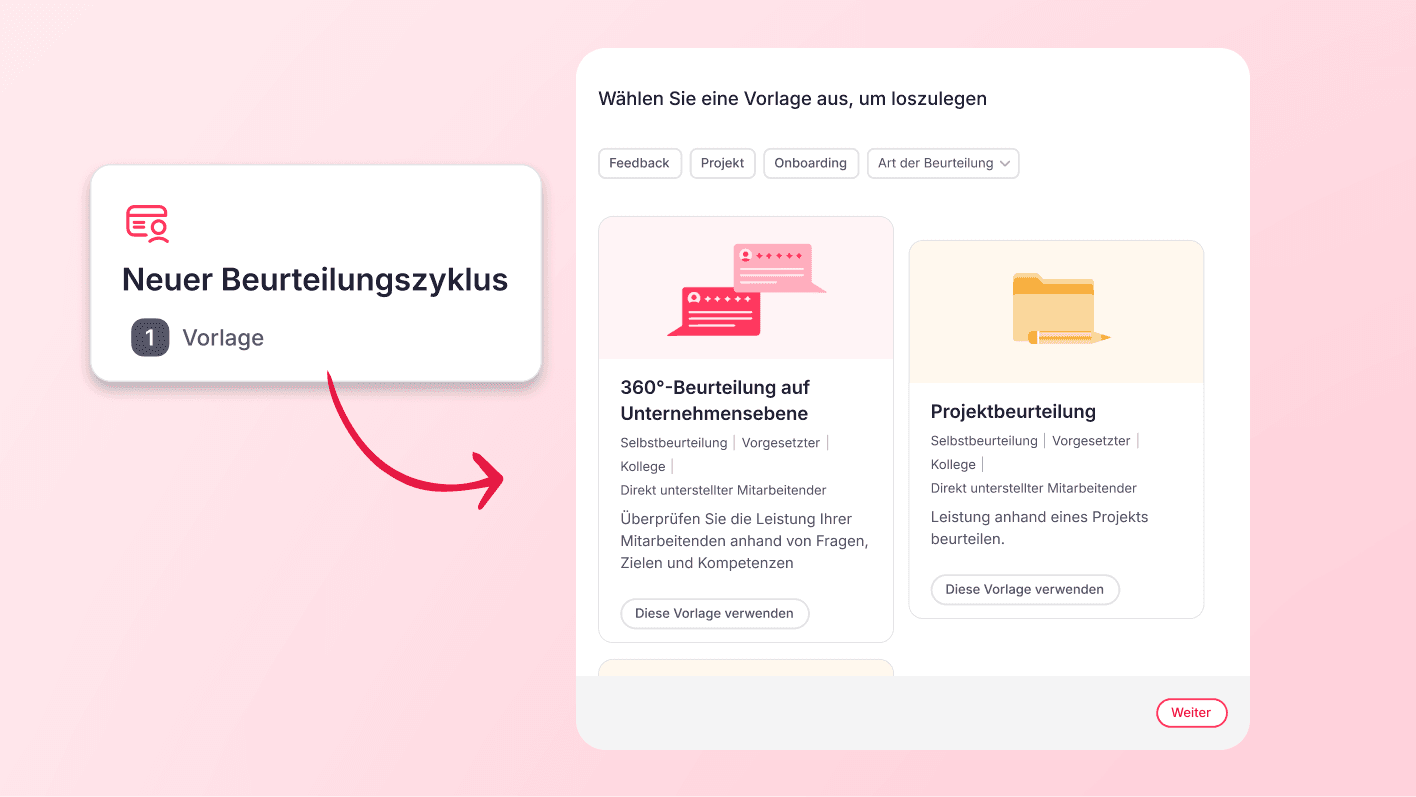 Beschleunigen Sie Leistungsbeurteilungen mit Vorlagen