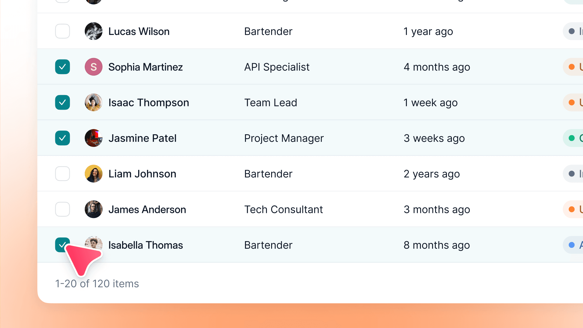 Mehrere Mitarbeitende auf einen Schlag bearbeiten