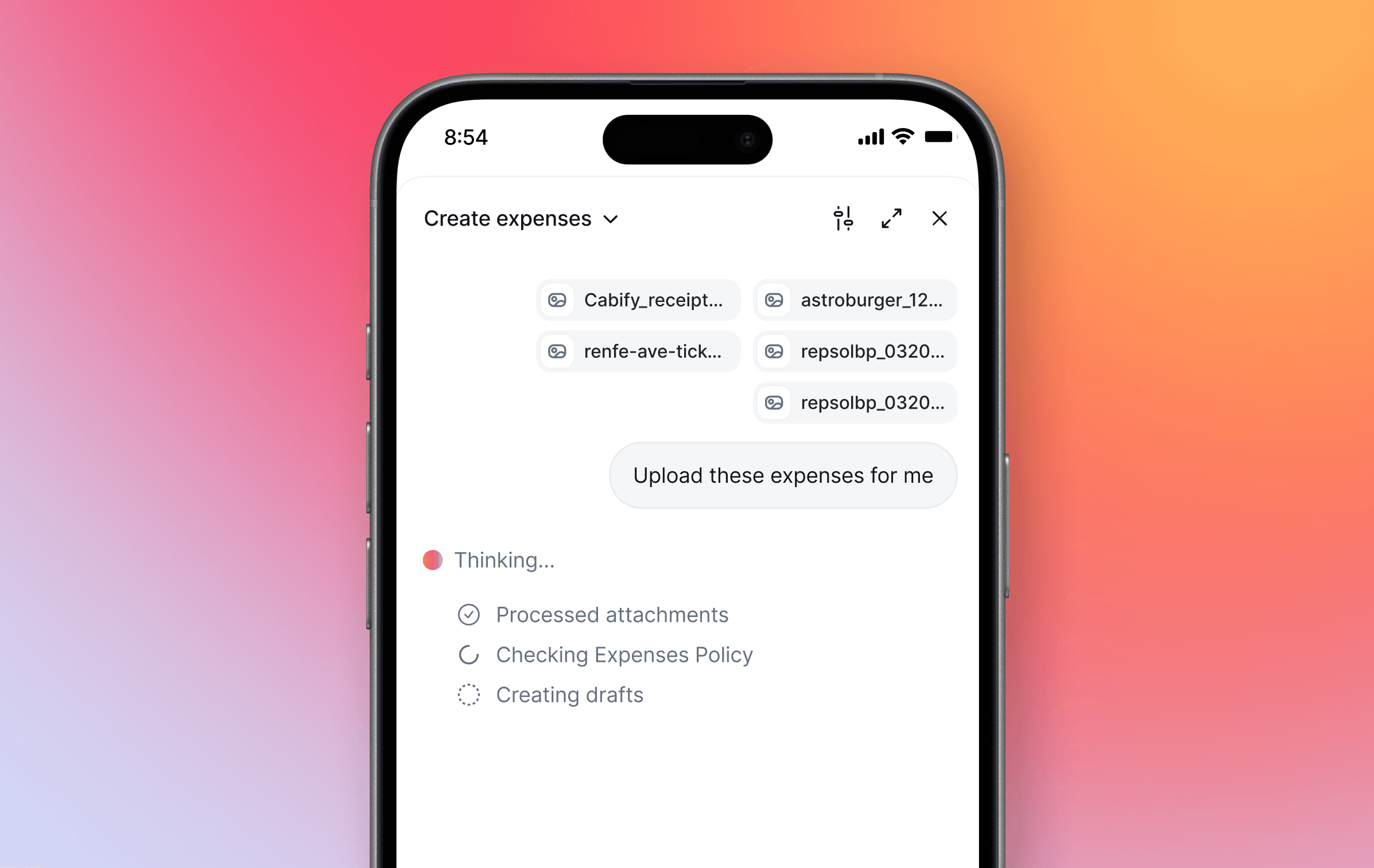 Reichen Sie alle Belege auf einmal ein