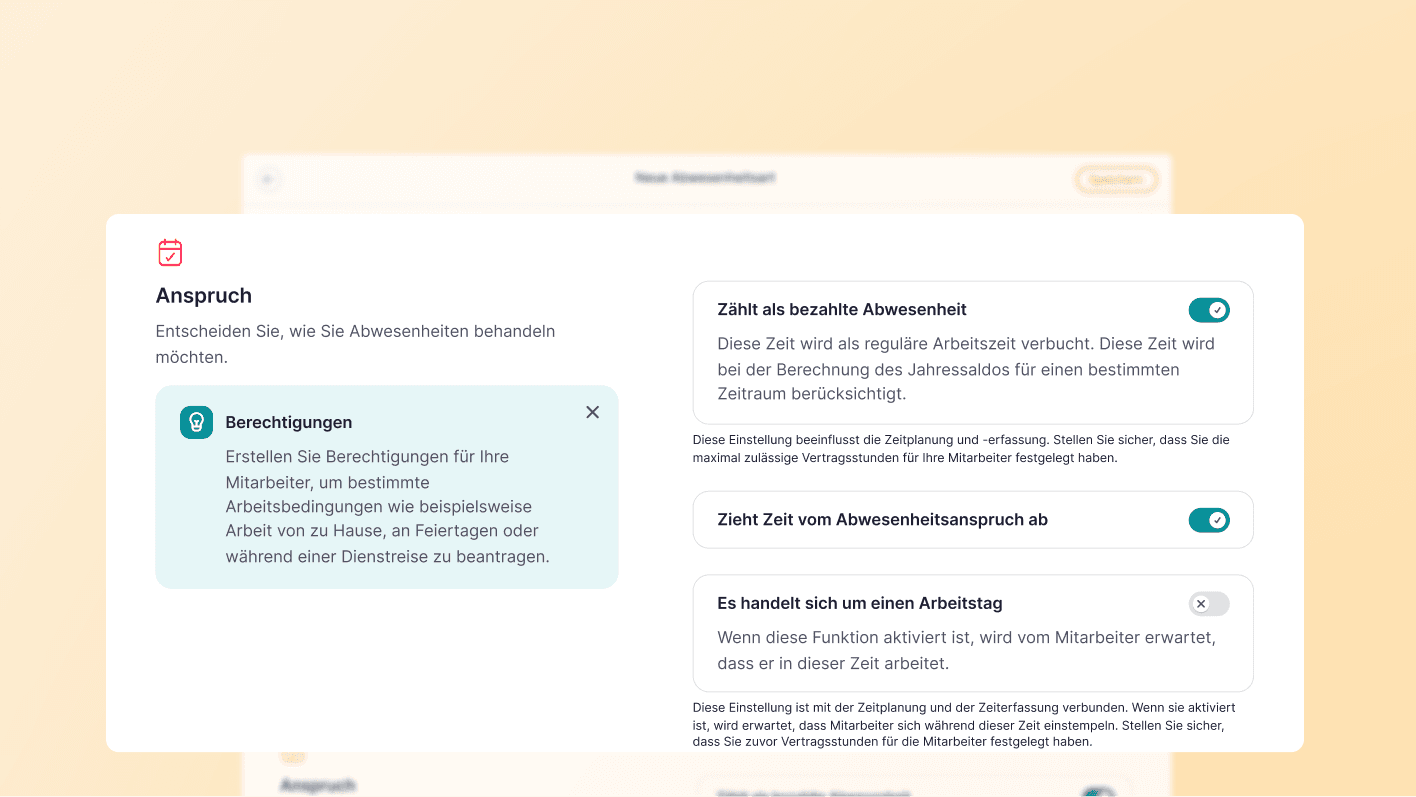 Bezahlte Abwesenheiten in den Abwesenheitseinstellungen