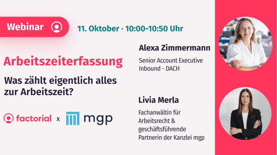 Webinar mit Livia Merla zur Arbeitszeiterfassung