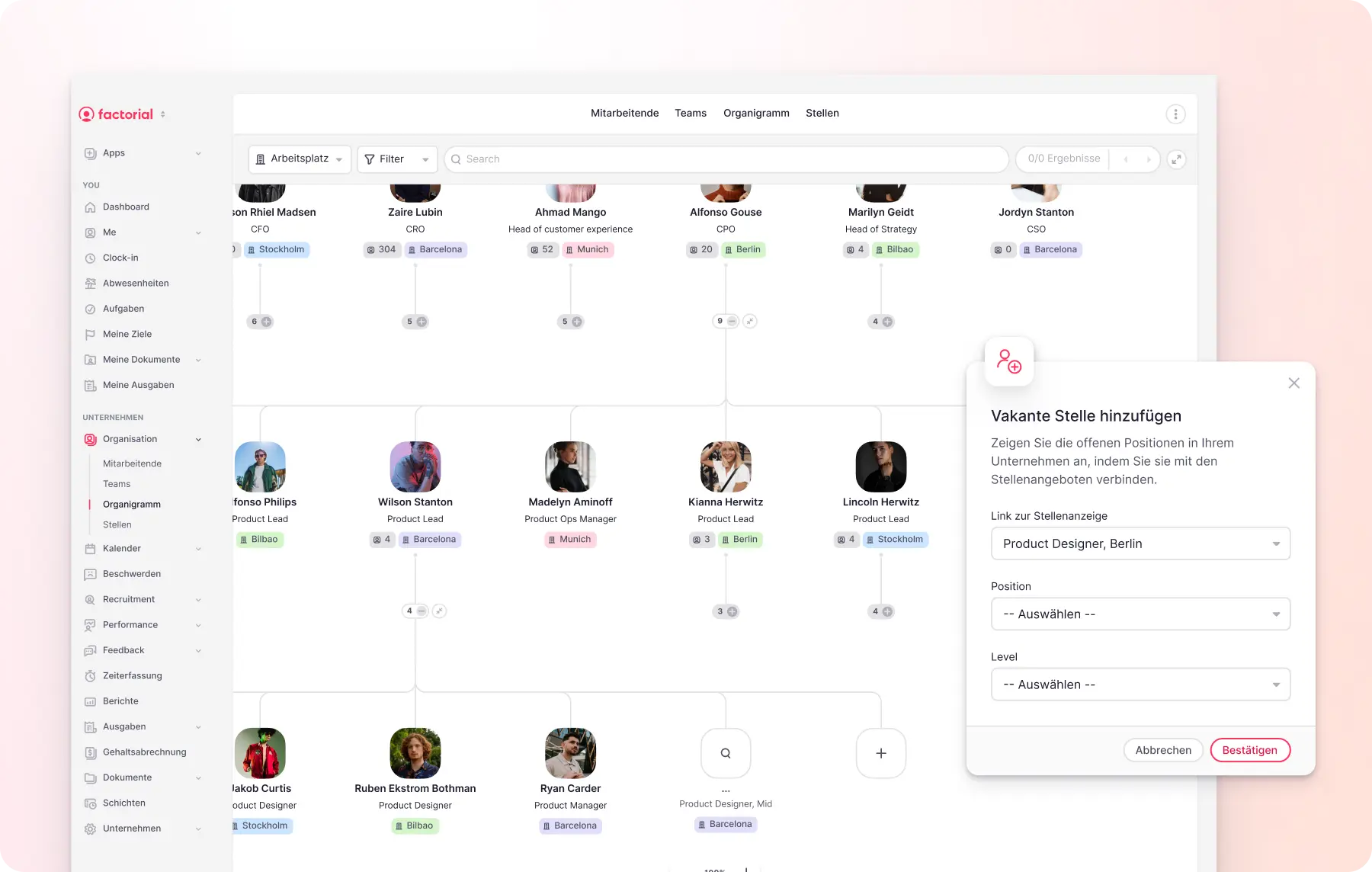 organigramm product screen