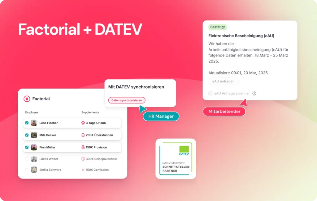 DATEV Schnittstellenpartner Product screen