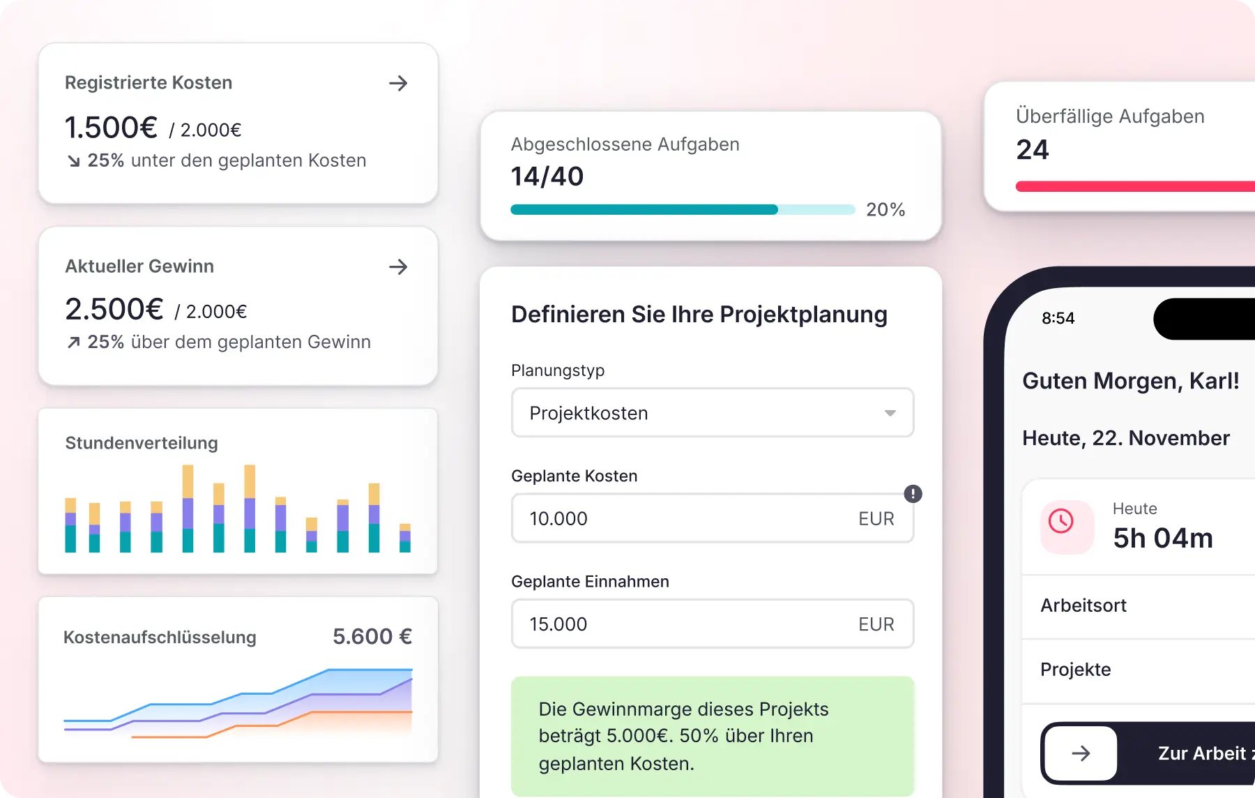 project management screen