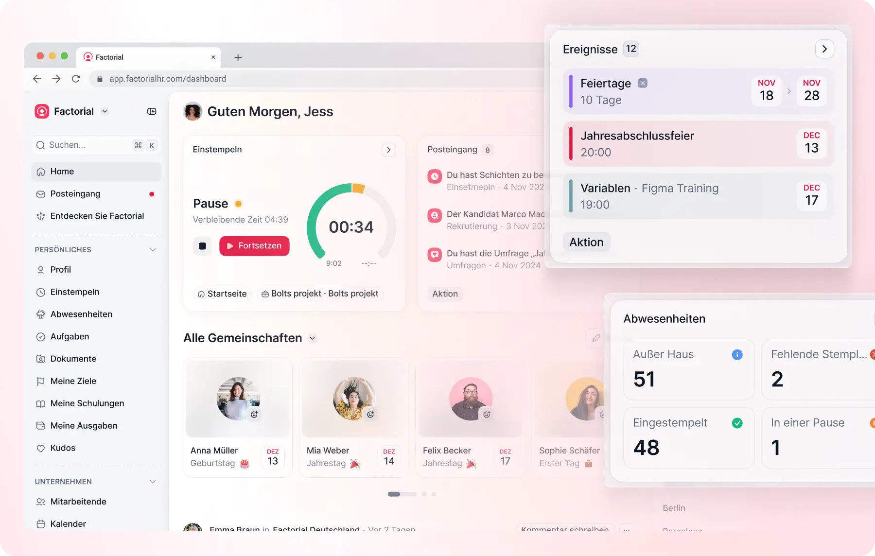 general dashboard screen